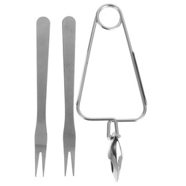 Hemoton Stainless Steel Escargot Tongs and Forks Set - Snail Clip with Anti-Fatigue Handle,Escargot Snail Tongs with Forks,Cooking BBQ Clip Clamp Perfect for Home and Restaurant Use