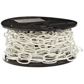 Campbell 0722004 Decorator Chain on Reel, White Polycoated, #10 Trade, 0.135" Diameter, 40' Length, 35 lbs Load Capacity