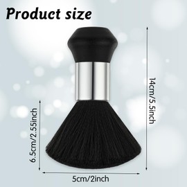 Large Barber Neck Duster Black Neck Duster Brush Soft Barber Neck Face Cleaning Hairbrush Hair Cutting Barber Brush Neck Duster with Plastic Handle Grip for Sweeping Hair Around Face