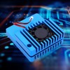 Blue Aluminum Alloy Mini Router Shell Case with Cooling Fan