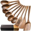 Hefild Wooden Spoons for Cooking, Nonstick Cooking Utensil Set with