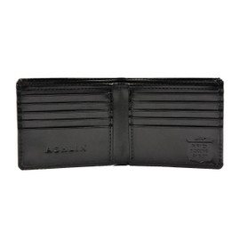 ASHLIN Men's Bi-fold Wallet - 100% Leatherette | Best RFID Blocking wallet | Midnight Black [RFID5728-00-01]