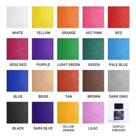 Artme Acrylic Leather Paint Set 20 Colors 30ml for Shoes Jackets and Leather