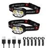VEVOR 2 Pack Headlamps, Bright LED Rechargeable Headlight, Lightweight Head