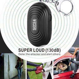 Personal Alarm for Women. Police Approved Panic/Rape Alarm with LED Flashlight, Matte Black, Small, Stylish & Loud (130Db). For Children, Students, Kids and the Elderly.