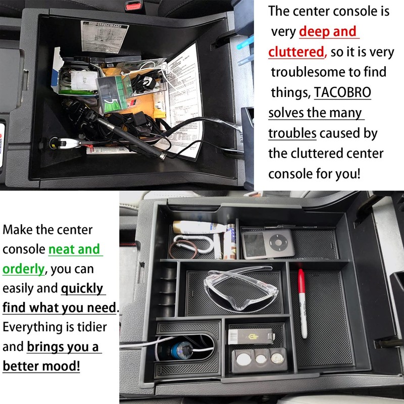 TACOBRO Center Console Organizer Compatible with 2014-2017 2018 2019 2020