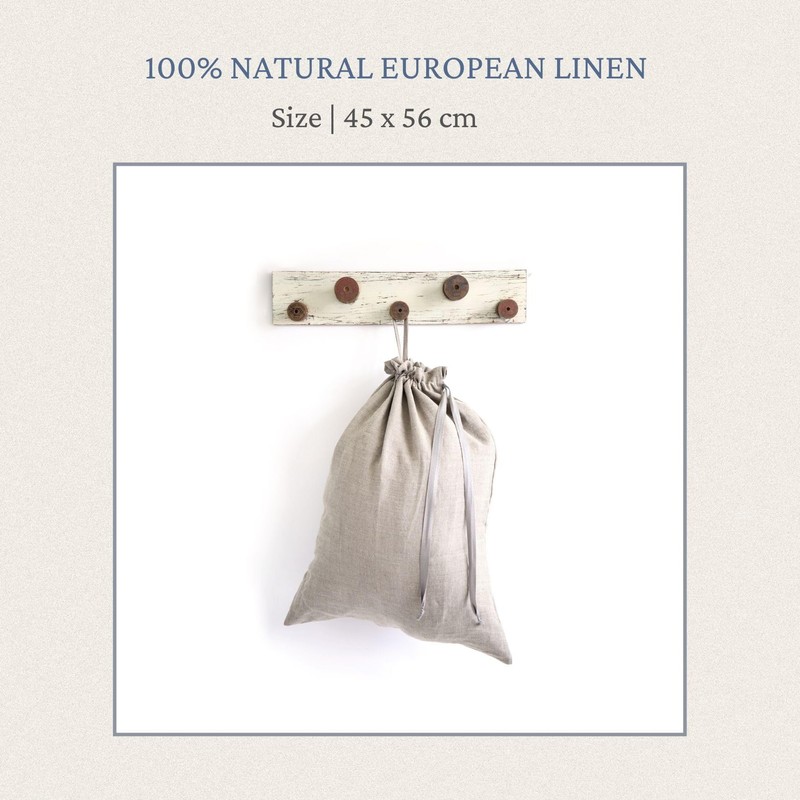 Cozy Linen Natural Linen Laundry Bag - Large Storage Bag