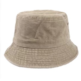 Premium Cotton Bucket Hats,Packable Hats for Men Women,Summer Bucket Hat,Fishing Sun Hats (Khaki)