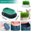 YUMINGUHC 2Pcs Cat Grass Planter (No Seeds Included) Wheatgrass Planting
