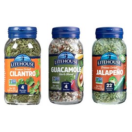 Litehouse Freeze Dried Herbs, Flavors of Easy Guacamole (Guacamole, Jalapeno, Cilantro) - Substitute for Fresh Guacamole, Makes 4 Batches, Organic Guacamole Seasoning, Gluten Free, Non-GMO - 3-Pack