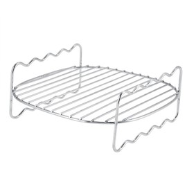 Double Layer Skewer Baking Tray, Stainless Steel Air Fryer Stand for HD9225, HD9920, with Rotisserie Oven, Outdoor Grill, Easy to Clean, Dishwasher Safe