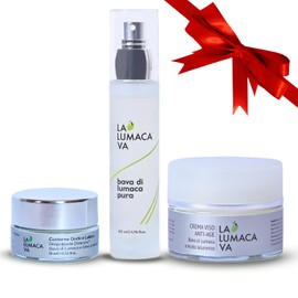 La Lumaca Va 3-in-1-Kit, Gesichtscreme, Anti-Falten-Gesichtscreme, Serum gegen Unvollkommenheiten und Augenkontur mit Schneckenschleim – reine Hyaluronsäure, Geschenkset für Damen und Herren,