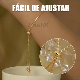 Leawede 2pzs Collar Y Pulseras Tulipán Oro Regalos Para Mujer Y Dama,collares para mujer,dijes para pulseras,regalos para san valentin