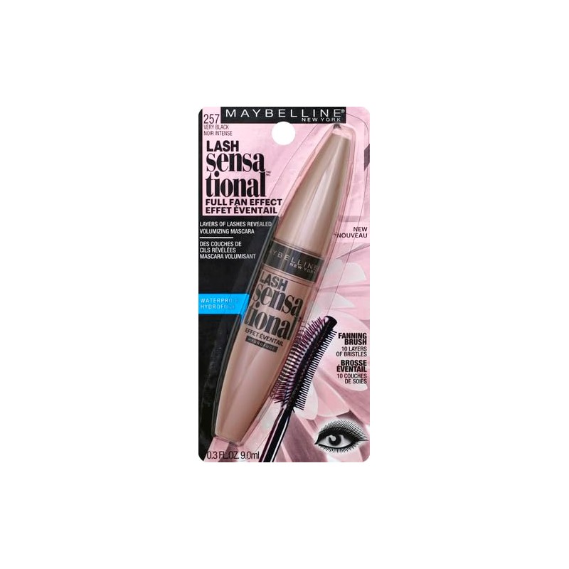 Maybelline Lash Sensational a Prueba de Agua, Very Black, 9