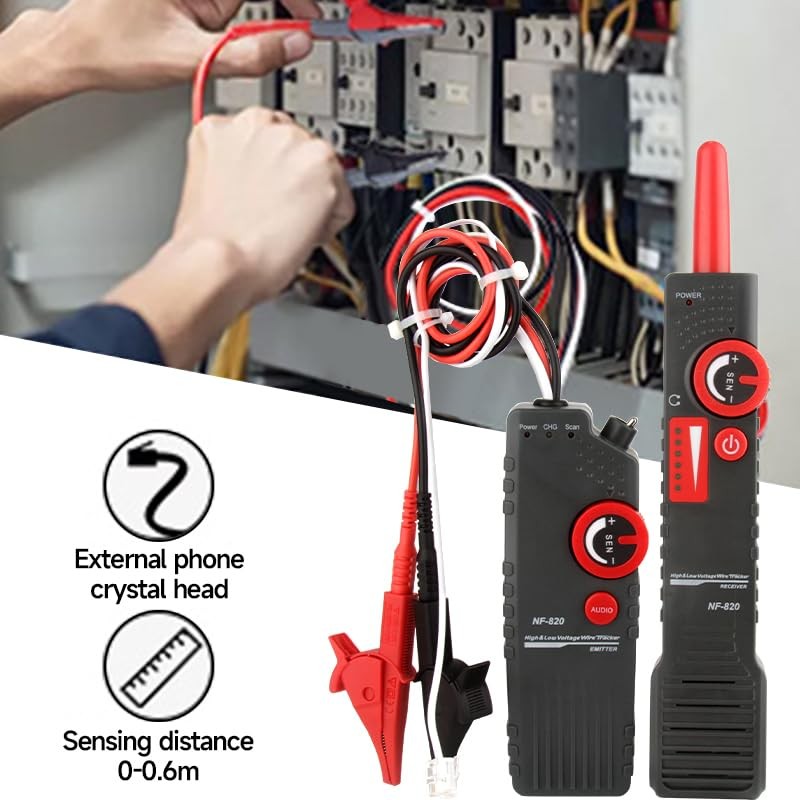 GAMWATER Underground Wire Locator, Wire Tracer with Earphone, Anti-Interference Buried