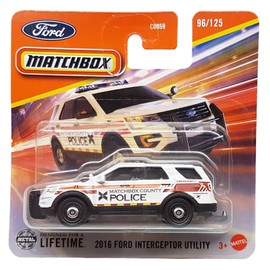 Matchbox - 2016 Ford Intreceptor Utility - MBX Rescue 96/125 - JBT12 - Short Card - County Police - Superfast Lesney - Mattel 2025-1:64