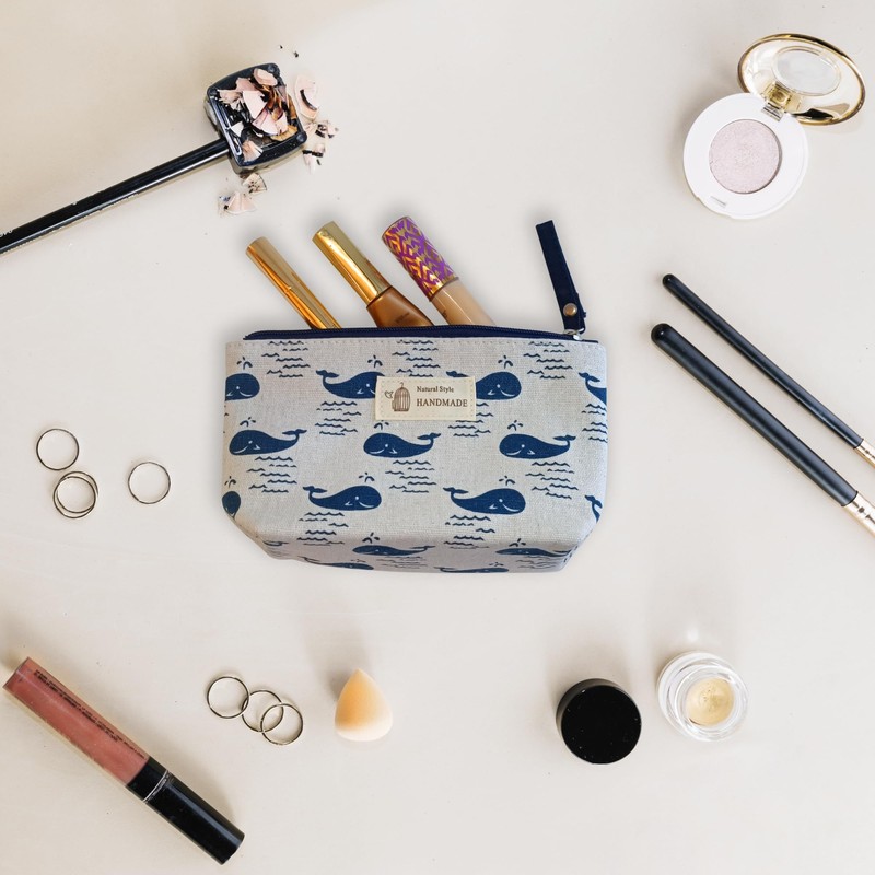 Women Cosmetic Bag Set Toiletry Bag Organizer Makeup Bag Blue