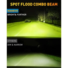 NAOEVO 6 Inch Light Bar, 50W 3400LM LED Driving Lights, Spot & Flood Combo Light, LED Fog Lights - LED Offroad Lights for Trucks/Cars/Boat/ATV/UTV, 2 Pcs (Yellow&Green)