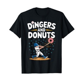 Funny Baseball Dingers Donuts Tee T-Shirt