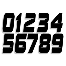 Mx & ATV Number Plate Decals | Set of 3 Decals With Your Custom Number & Color Choice | Sliced Font Style 9