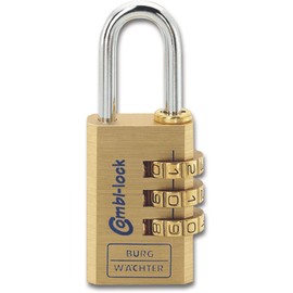 Burg-Wächter 80 15M Adjustable 3 Roll Combination Padlock 3mm Shackle Thickness