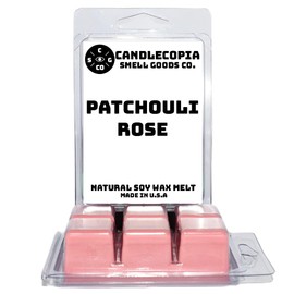 Patchouli Rose Strongly Scented Hand Poured Vegan Wax Melts, 12 Scented Wax Cubes, 6.4 Ounces in 2 x 6-Packs