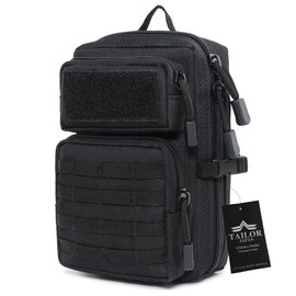 TAILOR JAPAN Tactical Pouch, Survival Game Pouch, Men's Pouch, Military Pouch, Multi-functional Pouch, Outdoor Camping, Multi-Tool Pouch, 1000D Nylon, Compatible with Molles (Black)