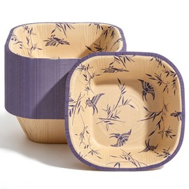 30 Pack 16 Oz Paper Bowls, Bamboo Pulp Disposable Soup Bowl, Food Containers Party Supplies Treat Bowls Bulk For Snacks, Dessert, Breakfast, Lunch And Dinner Meals (Bird)