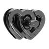 Purse Twist Lock Alloy Double Love Heart Decorative Shinny Handbag