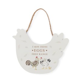 Cooksmart Hen House Lane Hen Plaque | Decorative Hanging Sign | Farmhouse Kitchen Décor | Rustic Wooden Plaque | Country-Inspired Design