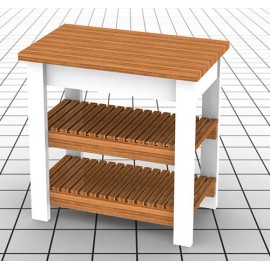 Kitchen Island/Work Station 001 Building Paper Plans/Instruct - 33" x 60"