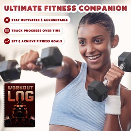 Workout Log Gym Workout Planner for Daily Fitness Tracking & Goals Setting - A5 Size, 6" x 8", Power Red - Men & Women Personal Home & Gym Training Diary - Log Book Journal