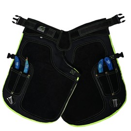 Equine Care Women’s Farrier Apron Chaps – 23" Leather & Canvas Farrier Apron for Hoof Trimming & Horseshoeing, Adjustable Waist 28-52”, 2mm Cowhide, 500 GSM, Back Support, 4 Knife Pockets, 2 Magnets