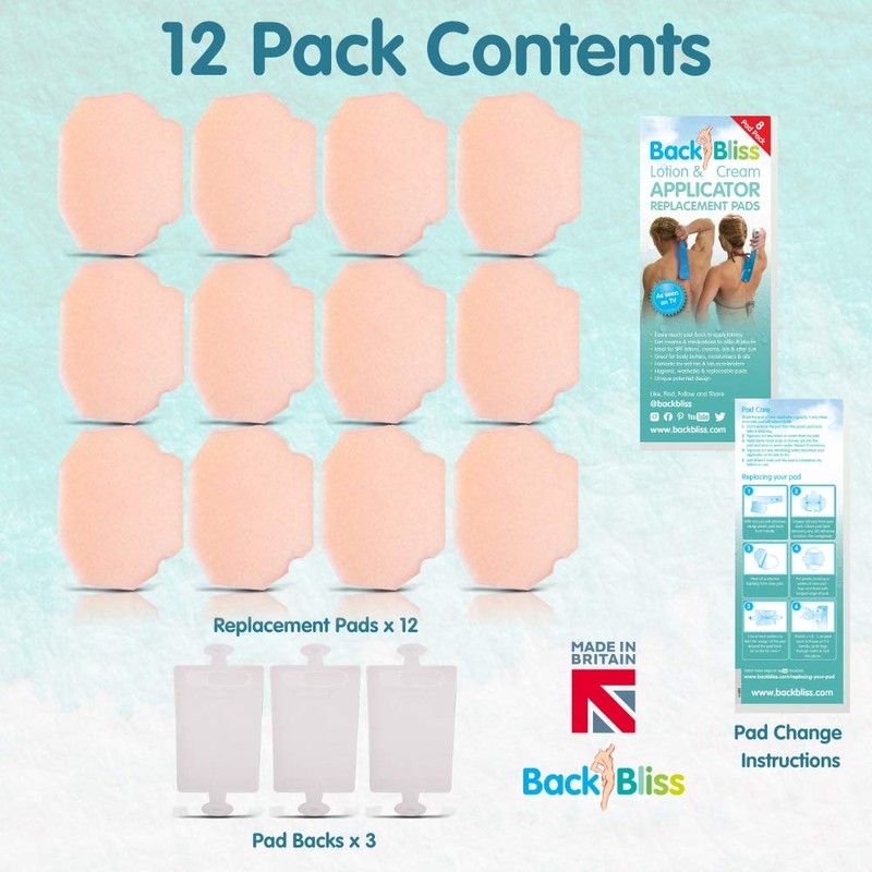 BackBliss Replacement Refill Pads 12x for Lotion Applicator for Your