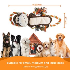 CneeeeeB Squeaky Durable Dog Toy Large Breed, Tug of War Dog Interactive Toy, Stuffed Plush Puppy Toy with Crinkle Paper for Small, Middle, and Big Dogs Monkey,Orangutan shape