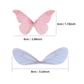 Apol 50 pcs Fashion Dragonfly Wings Butterfly Wings Charms for DIY Jewelry Crafts Making Earring Necklace Hair Clip Decoration