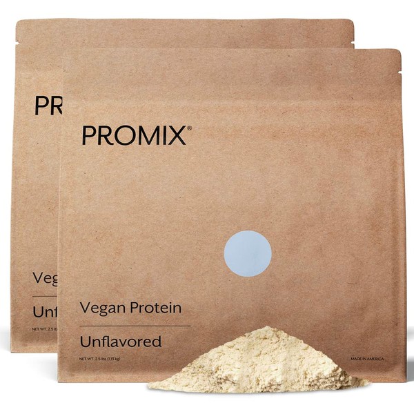 Promix Plant-Based Vegan Protein Powder, Unflavored - 5lb Bulk - Pea Protein & Vitamin B-12 - ­Post Workout Fitness & Nutrition Shakes, Smoothies, Baking & Cooking Recipes - Gluten-Free