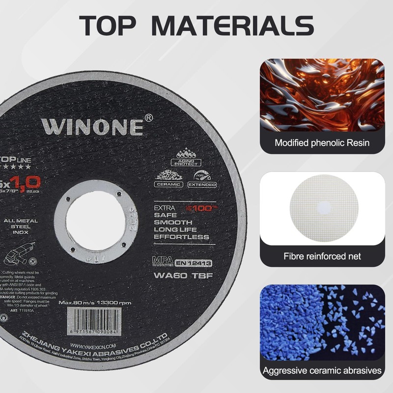 WINONE Cut Off Wheel 4 1/2,10 Pack Cutting Wheel Ultra