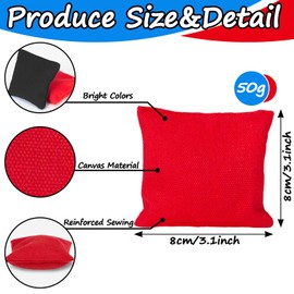 8 PCS Cornhole Bags - Bean Bags for Cornhole Game Cornhole Bags Set of 8 Cornhole Bean Bags Professional Cornhole Bags Bean Bags for Tossing, Game, Outdoor, Wedding, Sports, Party(Black & Red)