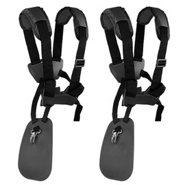 WEIBOND Trimmer Shoulder Strap - Grass Trimmer Harness Strap, Comfort Strap Double Shoulder Garden, Brush Cutter Lawn Mower Nylon Belt （Black 2PCS)