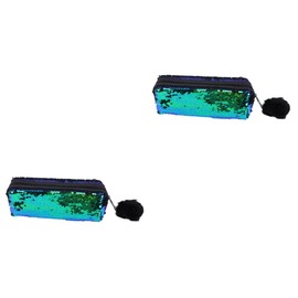 Operitacx 2pcs Cute Pencil Case for Girls Sequined Mermaid Pencil Bags Multifunctional Storage Case Daisy Design