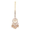 Aheli Kundan Pearl Chandbali Pendientes con Maang Tikka Conjunto de