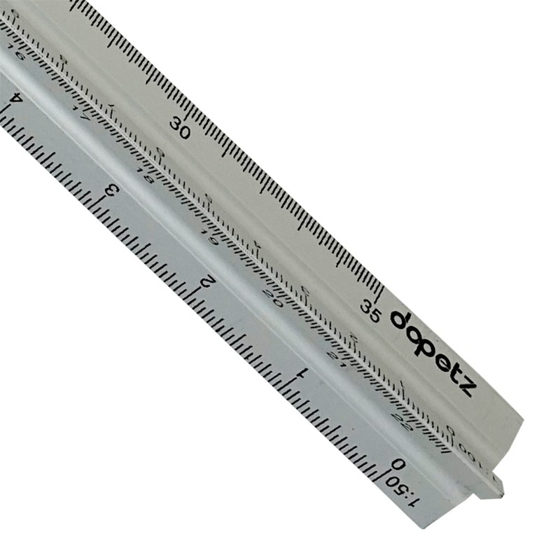 Dapetz ® Triangular Aluminium Tri Scale 300mm Metal Ruler Architects