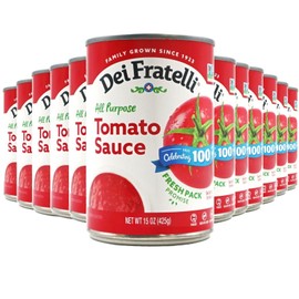 Dei Fratelli Tomato Sauce (15 oz. cans; 12 pack) - No Water Added - Never from Tomato Paste - 5th Generation Recipe