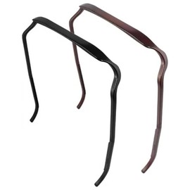 Yuiturt 2pcs Square Headbands for Curly/Thick Hair, Invisible Sunglasses-Style Hair Hoops, Unisex Plastic Hairbands for Women & Men (Black+Brown) Wide Hairstyle Fixing Tool & Fashion Accessory
