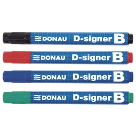 DONAU D-Signer B Blackboard Marker Whiteboard Marker / Pack of 10 / Black / Bullet Tip 2-4 mm / Drying Resistant - Up to 72 Hours without Cap / Non-Toxic Ink