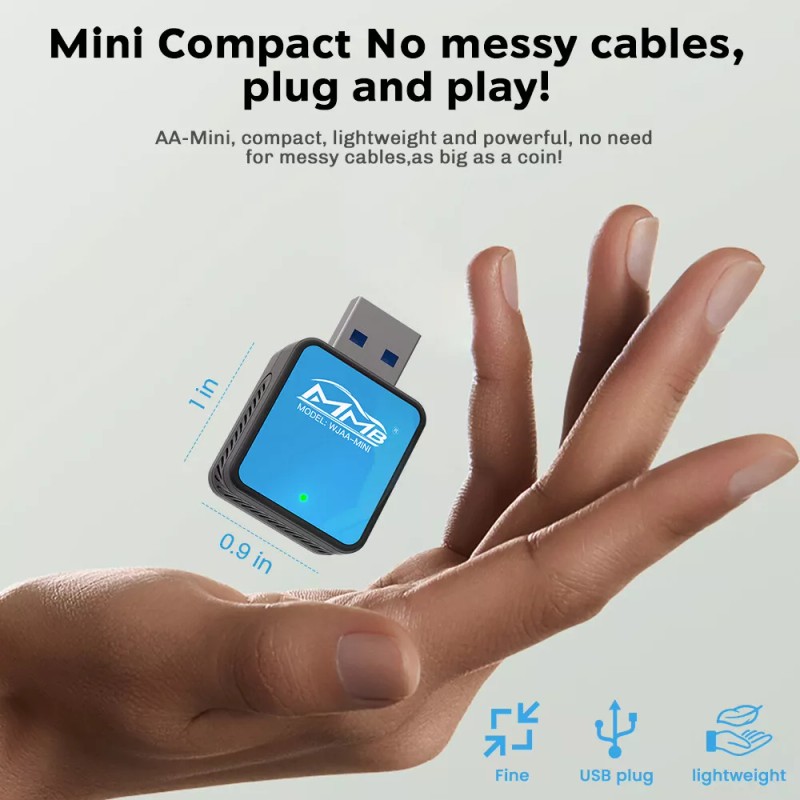 MMB Android Auto Wireless Adapter Mini Android Auto Dongle for