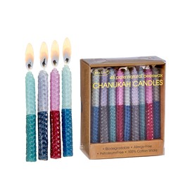 Rite Lite Honeycomb Beeswax Blue Hanukkah Candles - Two Tone Bulk Pack of 45 Decorative & Fits Most Menorahs Jewish Holiday Party Favors Accessories Decorations for all 8 Nights of Chanukah