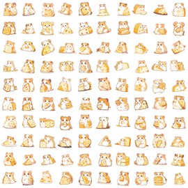 Hamster Stickers 100 Pack Laptop Stickers,Cute Animal Vinyl Waterproof Stickers for Water Bottles Skateboard Scrapbook Bike Computer,Phone,-Graffiti Stickers Pack for Teens Girls Kids