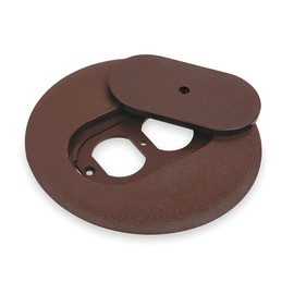 Floor Box Cover, Round, 6 in., Brown